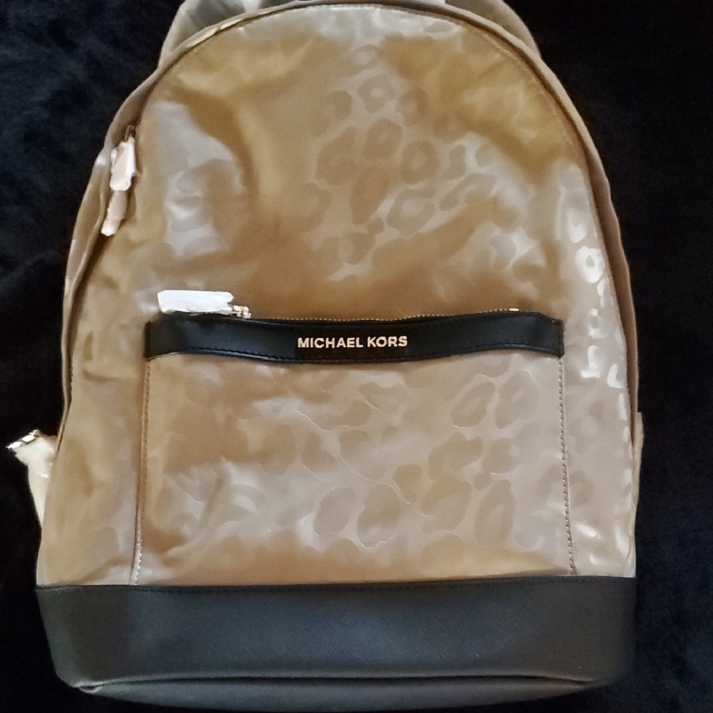 Michael Kors "Morgan" Leopard Print Truffle Backpack NWT